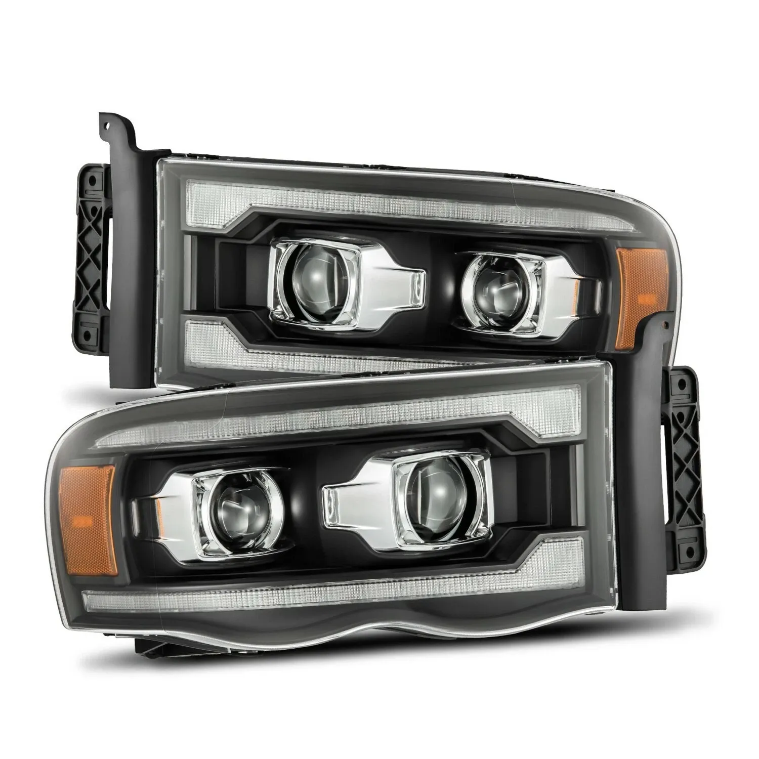 Фары проекторные Pro Black для Dodge Ram 1500 2002–2005, AlphaRex — фото 1