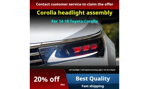 Фары передние LED с ходовыми огнями для Toyota Corolla (2014-2018), комплект, комплект, FT Carlight Carlight — фото 2