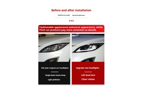 Фары передние LED с ходовыми огнями для Mazda 6 (2009-2016), комплект, комплект, FT Carlight Carlight — фото 6