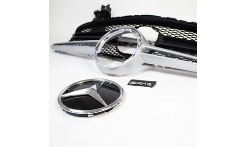 Комплект решетки радиатора Twin-Blade C 43 AMG Mercedes-Benz C-Класс W205/S205/C205/A205 дорестайлинг (2014–2018), с камерой 360°, без Distronic 233 — фото 3