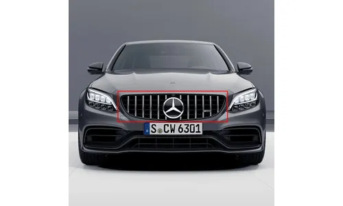 Решетка радиатора Panamericana Mercedes-Benz C 63 AMG W205/S205/C205/A205 без Distronic с камерой 360° — фото 2