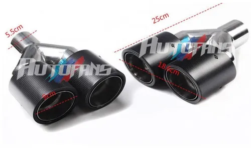 Насадки двойные БМВ X5 F15, карбоновые, в стиле Akrapovic — фото 4
