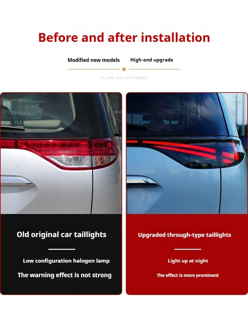 Задние LED-фонари динамический поворотник сквозные для Toyota Previa ACR50 (2006-2016), комплект, комплект, FT Carlight Carlight — фото 1