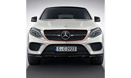 Черная глянцевая накладка Night Package решетки Mercedes-Benz GLE купе C292 без камеры 360° — фото 1
