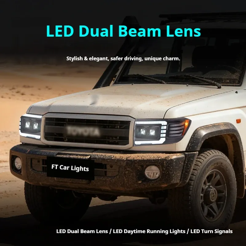 Фары Full LED проектор ДХО для Toyota Land Cruiser 70 (2007-2023), комплект, комплект, FT Carlight Carlight — фото 4