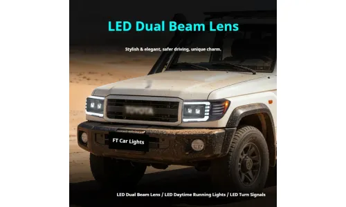 Фары Full LED проектор ДХО для Toyota Land Cruiser 70 (2007-2023), комплект, комплект, FT Carlight Carlight — фото 4