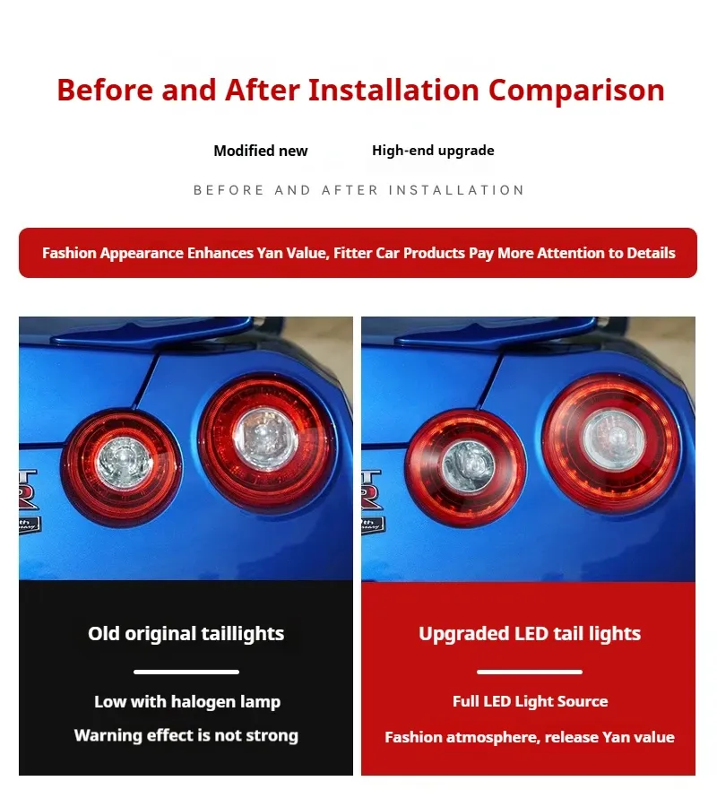 Задние LED-фонари динамический поворотник для Nissan GT-R (2008-2023), комплект, комплект, FT Carlight Carlight — фото 7