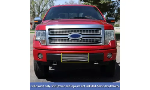 полированная алюминиевая решетка с ламелями, вставка Ford F-150 2009-2014 2013 12 — фото 1