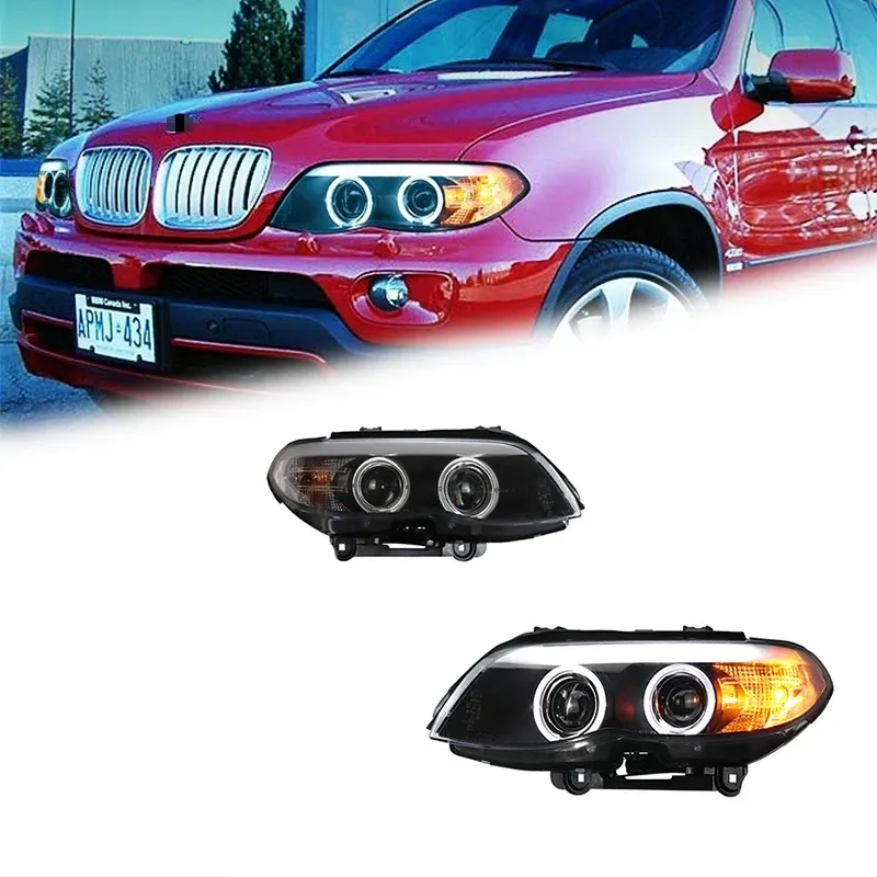 Фары передние LED с ходовыми огнями для BMW X5 E53 (2004-2006), комплект, комплект, FT Carlight Carlight — фото 1