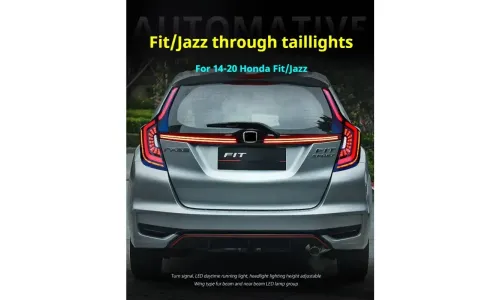Задние LED-фонари динамический плавный свет сквозные для Honda Fit GK5 (2014-2020), комплект, комплект, FT Carlight Carlight — фото 4