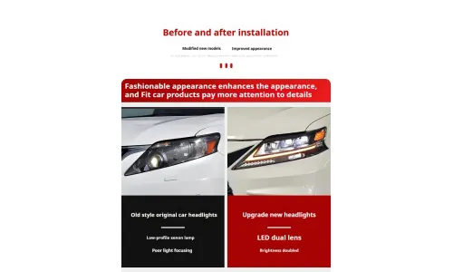 Фары передние LED с ходовыми огнями для Lexus RX (2009-2015), комплект, комплект, FT Carlight Carlight — фото 6