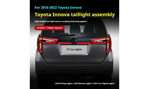 Задние LED-фонари динамический поворотник сквозные для Toyota Innova (2016-2022), комплект, комплект, FT Carlight Carlight — фото 5