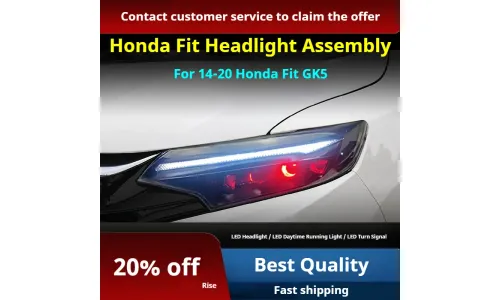 Фары передние LED с ходовыми огнями для Honda Fit GK5 (2014-2020), комплект, комплект, FT Carlight Carlight — фото 2