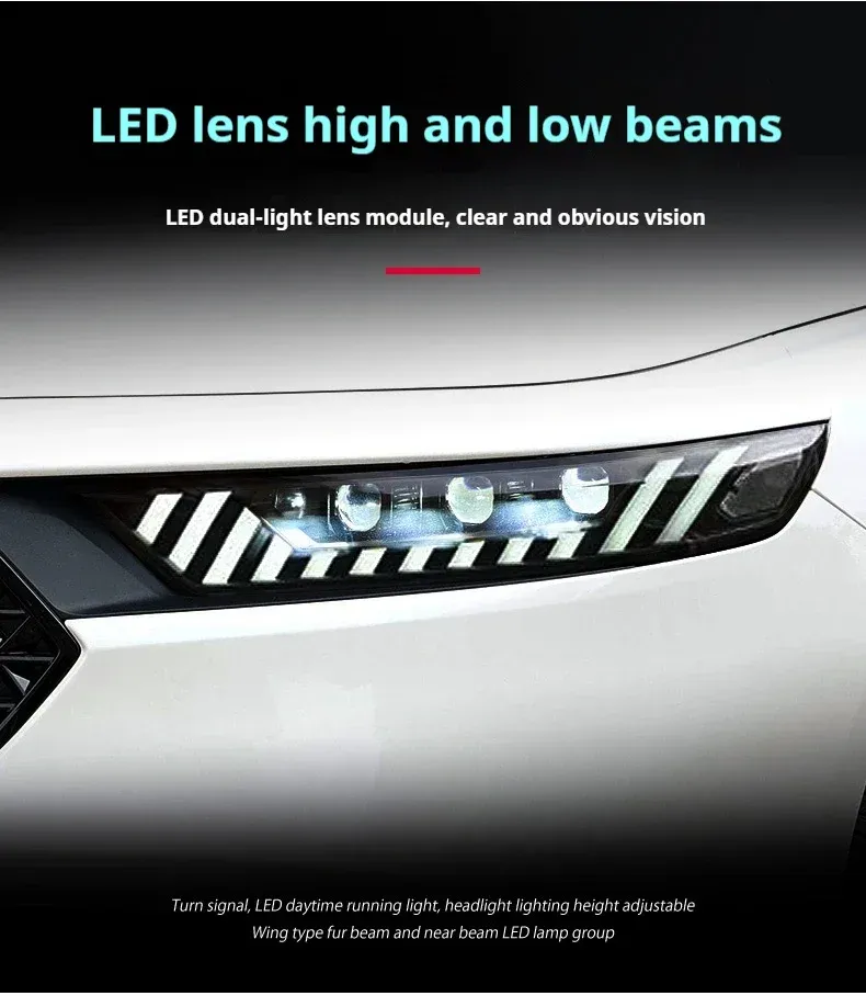 Фары передние LED с ходовыми огнями для Honda Accord 11 (2023-2025), комплект, FT Carlight — фото 4