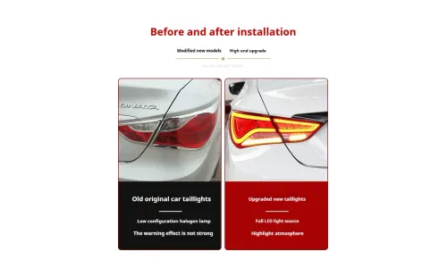Задние LED-фонари динамический поворотник для Hyundai Sonata (2011-2015), комплект, комплект, FT Carlight Carlight — фото 7