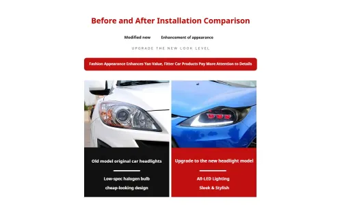 Фары передние LED с ходовыми огнями для Ford Fiesta (2009-2012), комплект, комплект, FT Carlight Carlight — фото 7