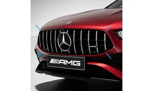 Комплект хромированной решетки Panamericana CLA 35 AMG Mercedes-Benz CLA C118/X118 рестайлинг, без камеры 360°, без Park Assist 235 — фото 1