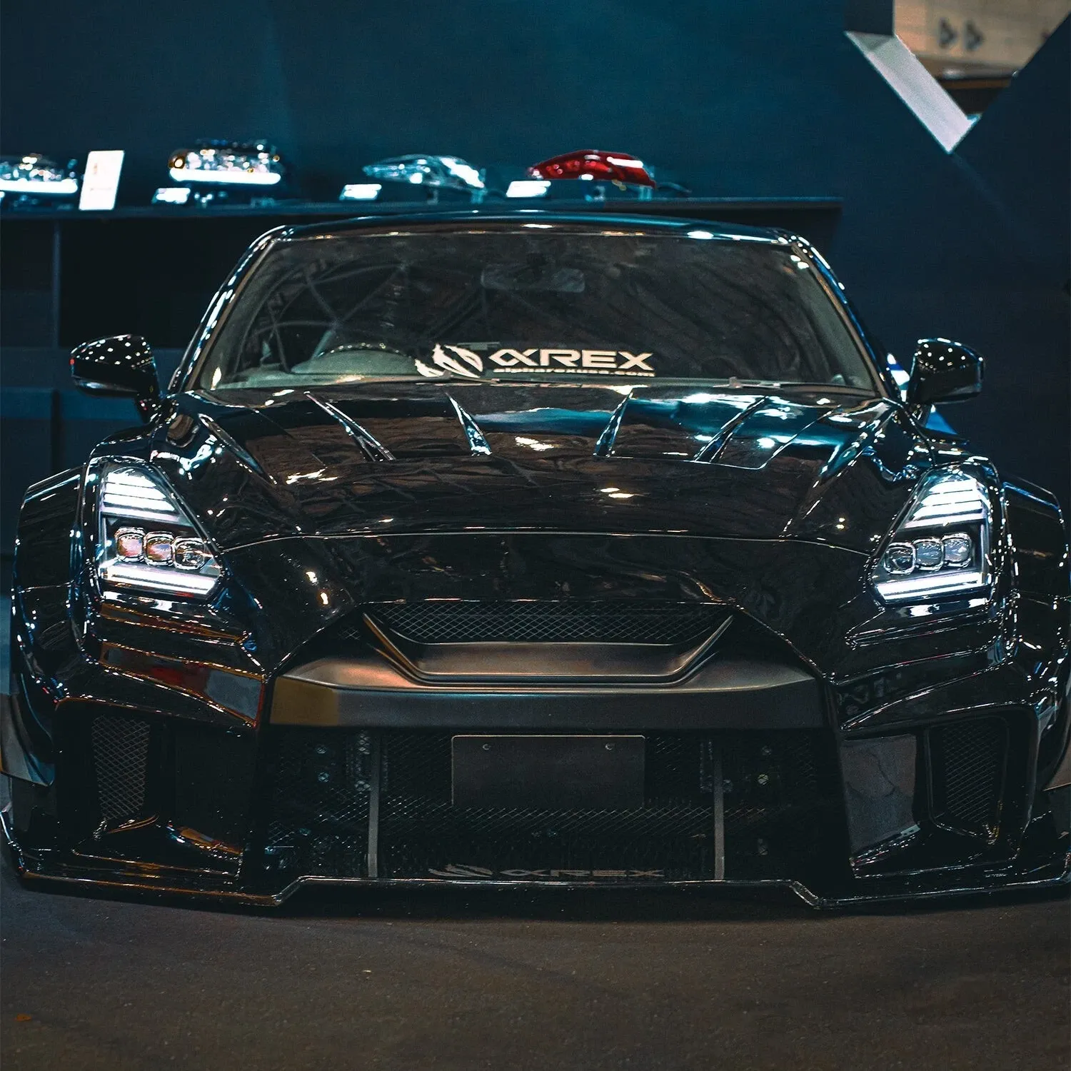 Фары проекторные светодиодные Alpha-Black Nova для Nissan GT-R R35 2009–2024, AlphaRex — фото 4