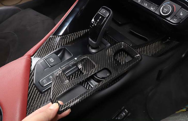 Накладка на основание ручки КПП, карбон, для Toyota Supra 5 A90 (2019-2025) — фото 1