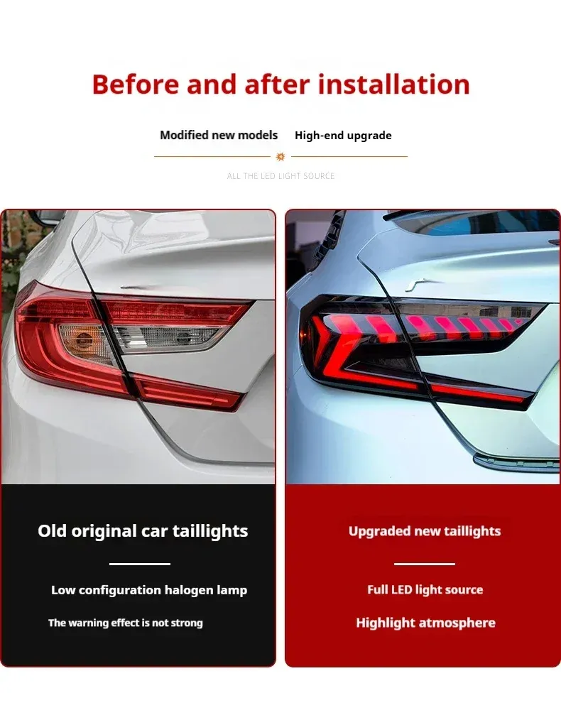 Задние LED-фонари динамический поворотник для Honda Accord 10 (2018-2022), комплект, комплект, FT Carlight Carlight — фото 7