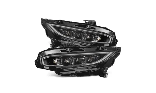 Фары проекторные Black NOVA для Honda Civic 2016–2021 (см. примечание), AlphaRex — фото 1