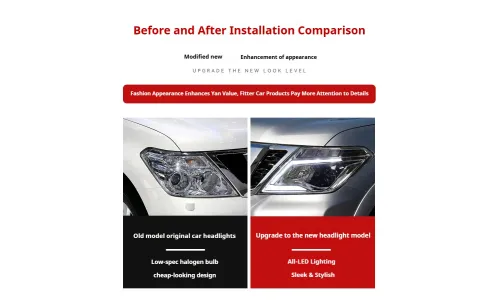 Фары передние LED с ходовыми огнями для Nissan Patrol Y62 (2012-2019), комплект, комплект, FT Carlight Carlight — фото 7