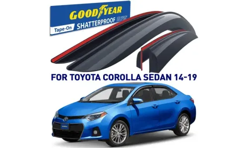 Дефлекторы боковых окон 2014-2019 Toyota Corolla, накладные, GoodYear — фото 1