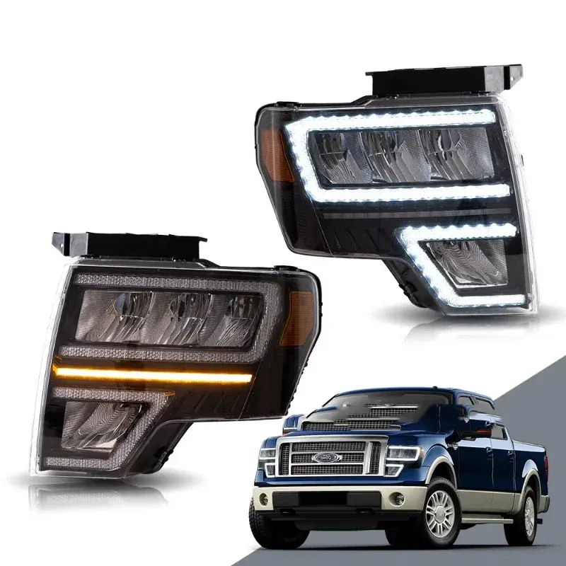 Фары передние LED с ходовыми огнями для Ford Raptor F-150 (2009-2014), комплект, комплект, FT Carlight Carlight — фото 1