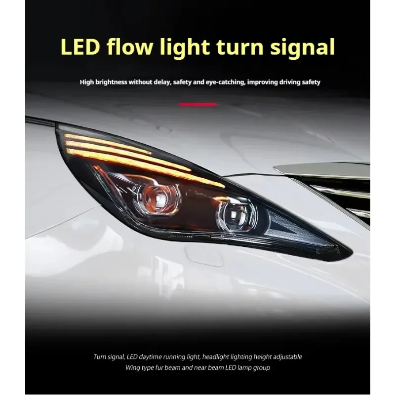Фары передние LED с ходовыми огнями для Hyundai Sonata (2011-2015), комплект, комплект, FT Carlight Carlight — фото 3