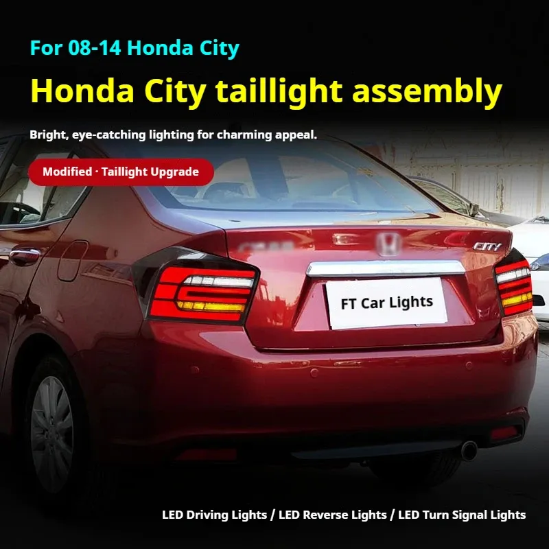 Задние LED-фонари динамический поворотник для Honda City (2008-2014), комплект, комплект, FT Carlight Carlight — фото 5