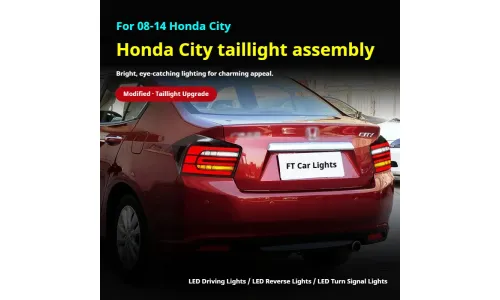 Задние LED-фонари динамический поворотник для Honda City (2008-2014), комплект, комплект, FT Carlight Carlight — фото 5