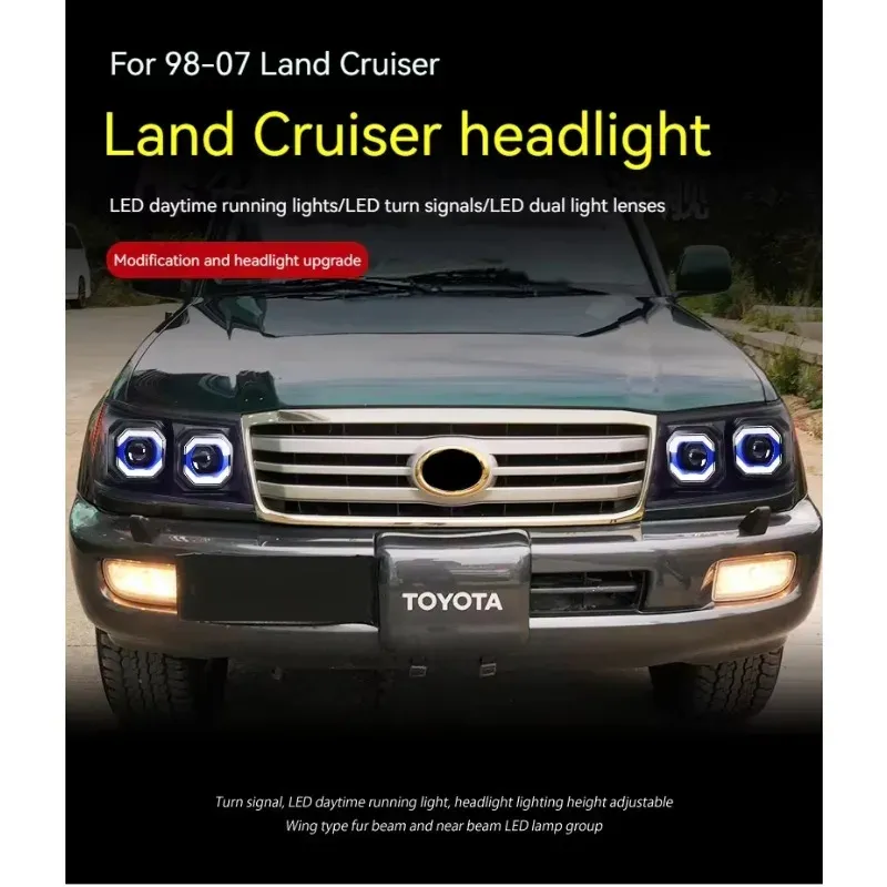 Фары передние LED с ходовыми огнями для Toyota Land Cruiser 100 (1998-2007), комплект, комплект, FT Carlight Carlight — фото 4