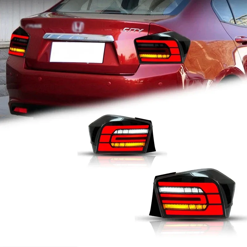 Задние LED-фонари динамический поворотник для Honda City (2008-2014), комплект, комплект, FT Carlight Carlight — фото 1