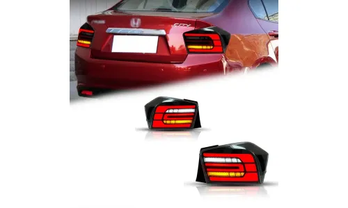Задние LED-фонари динамический поворотник для Honda City (2008-2014), комплект, комплект, FT Carlight Carlight — фото 1