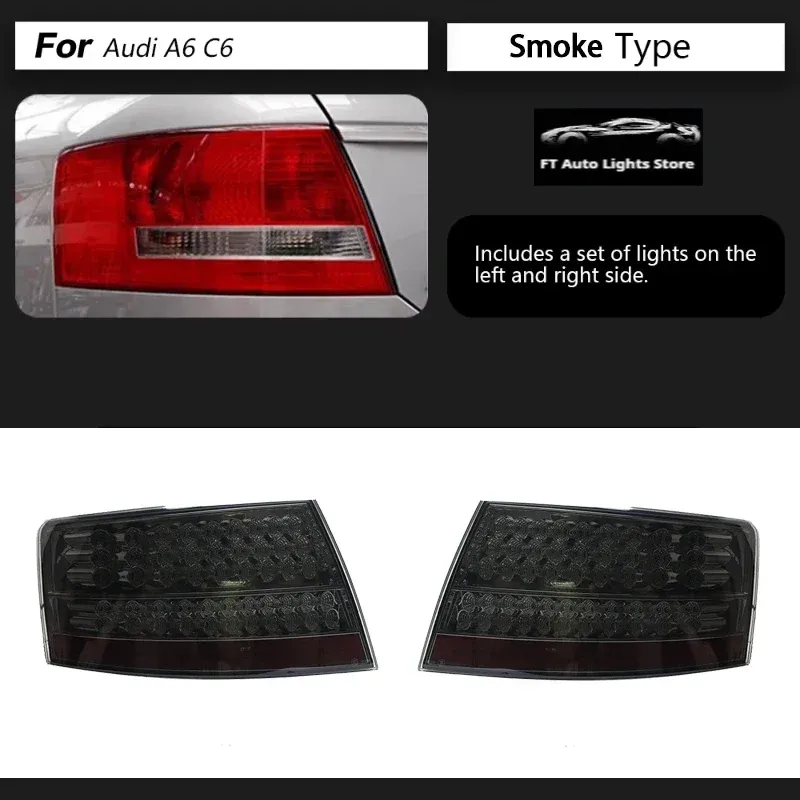 Задние LED-фонари Full LED динамический поворотник для Audi A6L (2005-2008), комплект, комплект, FT Carlight Carlight — фото 1