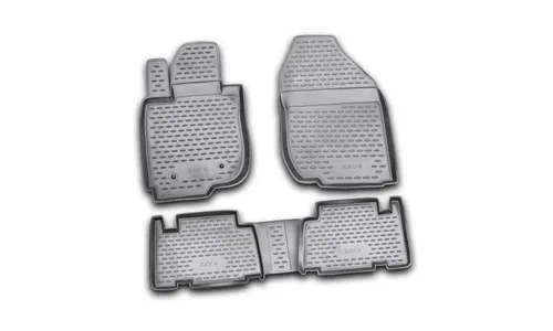 Коврики в салон TOYOTA RAV4 01/2006-2010, 4 шт. (полиуретан, серые) / Тойота Рав 4 — фото 1