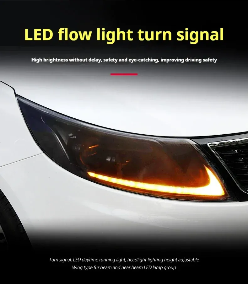 Фары передние LED с ходовыми огнями для Kia K2 (2009-2013), комплект, комплект, FT Carlight Carlight — фото 2