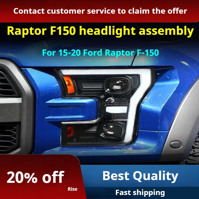 Фары передние LED с ходовыми огнями для Ford Raptor F-150 (2015-2020), комплект, комплект, FT Carlight Carlight — фото 2