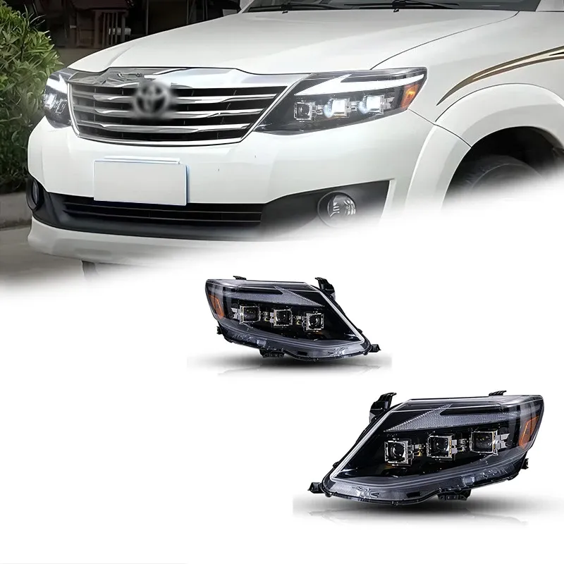 Фары передние LED с ходовыми огнями для Toyota Fortuner (2011-2015), комплект, комплект, FT Carlight Carlight — фото 1