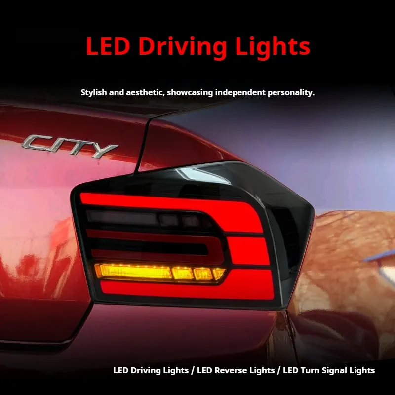 Задние LED-фонари динамический поворотник для Honda City (2008-2014), комплект, комплект, FT Carlight Carlight — фото 3