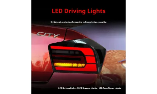Задние LED-фонари динамический поворотник для Honda City (2008-2014), комплект, комплект, FT Carlight Carlight — фото 3
