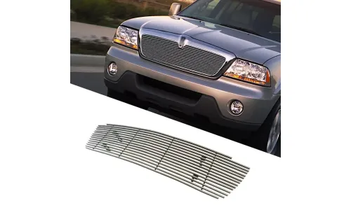Lincoln Aviator 2003-2006 центральная верхняя алюминиевая хром решетка с ламелями, вставка — фото 1