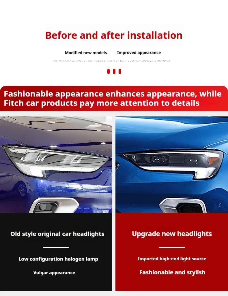 Фары передние LED с ходовыми огнями для Buick Regal (2020-2024), комплект, комплект, FT Carlight Carlight — фото 7