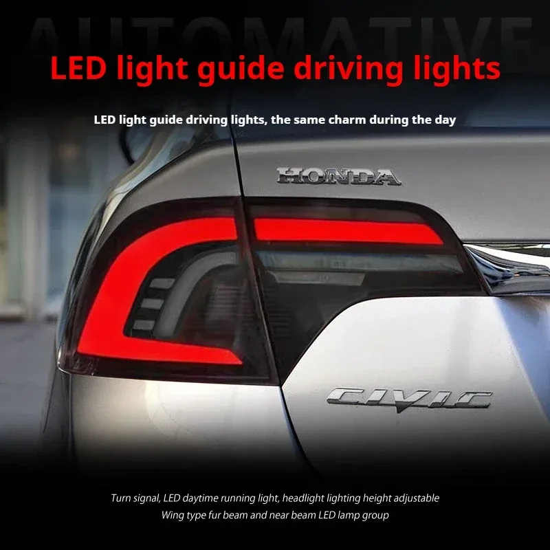 Задние LED-фонари динамический поворотник для Honda Civic 8-го поколения (2006-2011), комплект, комплект, FT Carlight Carlight — фото 4