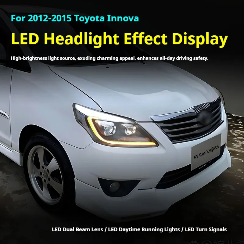 Фары передние LED с ходовыми огнями для Toyota Innova (2012-2015), комплект, комплект, FT Carlight Carlight — фото 5