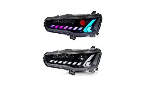 Фары передние LED с ходовыми огнями RGB для Mitsubishi Lancer (2008-2018), комплект, FT Carlight — фото 5