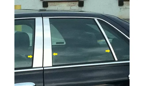Накладки на стойки дверей из нержавеющей стали 6 шт отделка окон QAA для Cadillac Seville 98-04 — фото 1