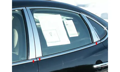 Накладки стоек дверей из нержавеющей стали 6 шт отделка окон QAA для Buick Lacrosse 2005-2009 — фото 1