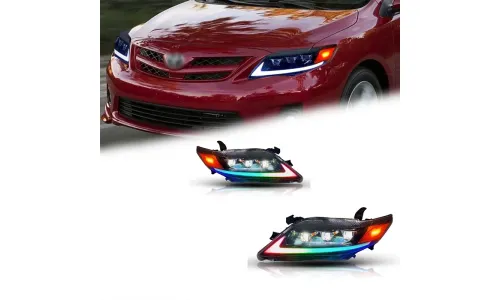 Фары передние LED с ходовыми огнями для Toyota Camry (2009-2011, США), комплект, комплект, FT Carlight Carlight — фото 1