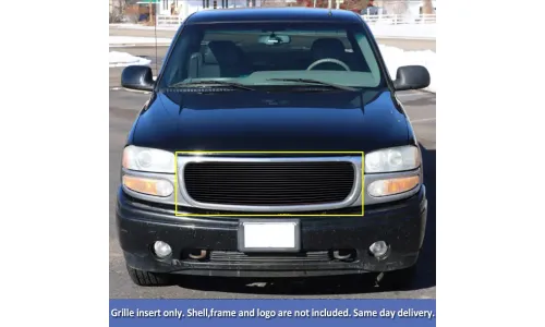 GMC Sierra C3 2001/ Yukon 2000 Not Denali черная центральная верхняя Grille, вставка — фото 1